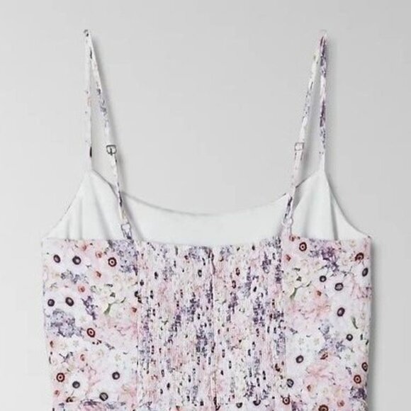 Aritzia Sunday Best Pink, Purple & White Floral Cami Crop Top - Picture 4 of 7